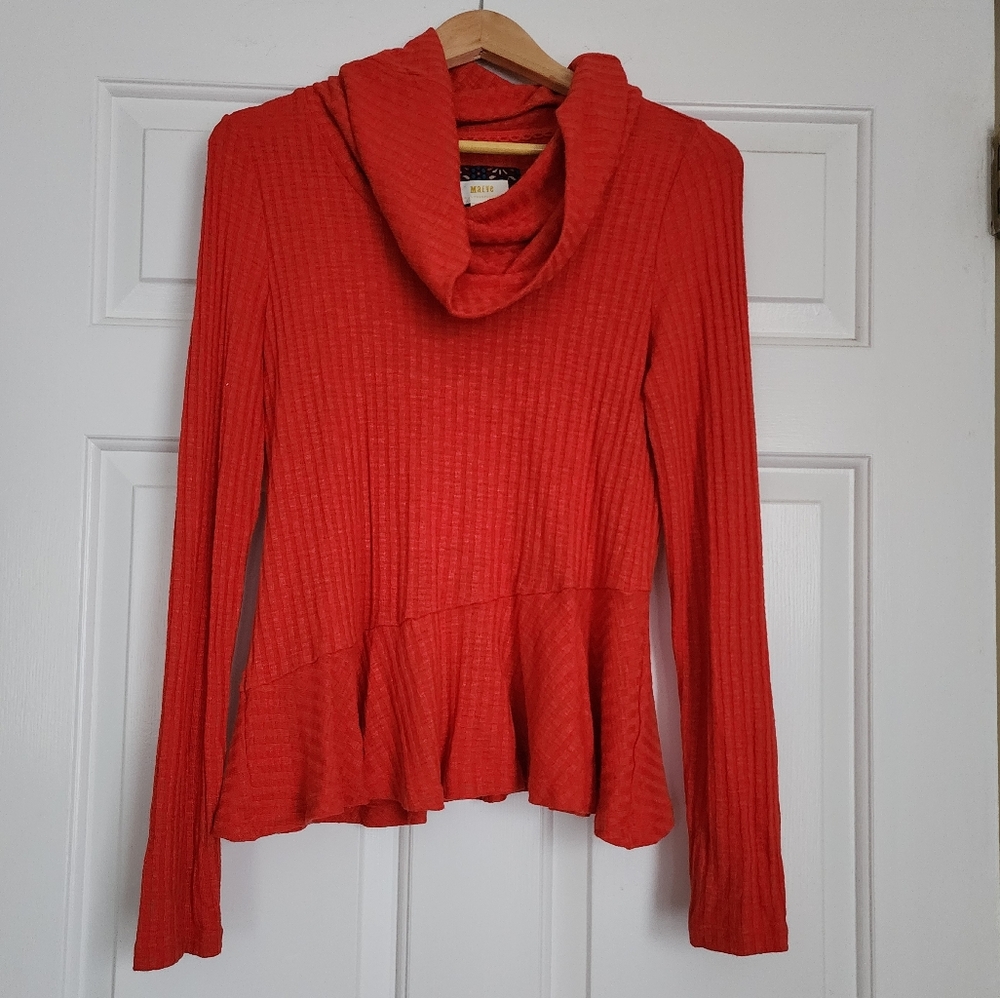 Maeve Vibrant Red Ribbed Top